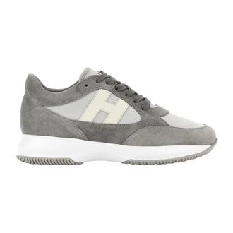 Hogan Sneakers, male, Gray, Size: 10 1/2 US Interactive Laced Shoes