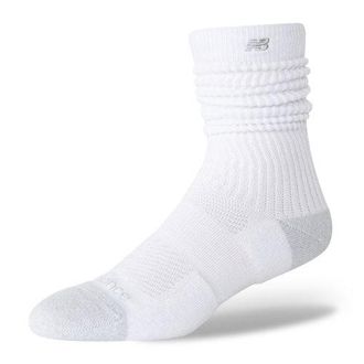 New Balance Unisex Active Premium Heavyweight Slouch Crew 1 Pair en Blanco, Poli&eacute;ster, Talla XL