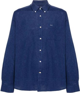 Barbour chest-pocket linen-blend shirt - men - Linen/Flax/Cotton - S - Blue