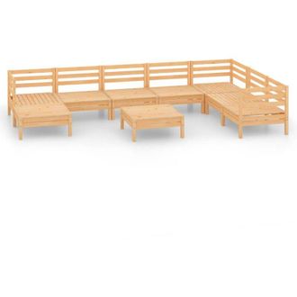 vidaXL 9 Piece Garden Lounge Set Solid Wood Pine vidaXL