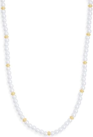 Nordstrom Rack Demi Fine Faux Pearl Beaded Necklace in White- Gold at Nordstrom Rack