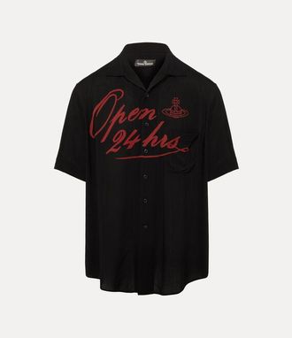 Vivienne Westwood Open 24 Hours Bowling Shirt Fetzen Black XL Men