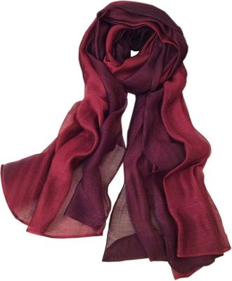 World of Shawls Evening Wrap Stole Shawl For Wedding, Bridesmaid, Parties, Prom Scarf (Silk Two Shade Maroon)