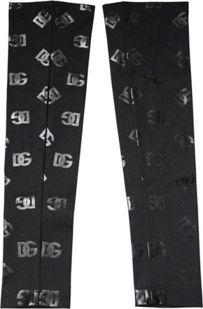 Dolce & Gabbana Logo Monogram Wol Arm Mouwen - Dames - Handschoenen - Zwart - ONE Size - Wol - Accessoires