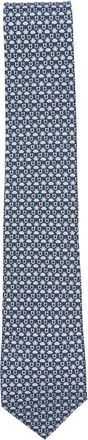Ferragamo Navy Blue Gancini Tie