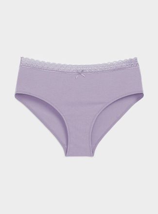 Miiyu Womens Lace-waist Hipster Panties Organic cotton