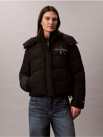 Calvin Klein Jeans Calvin Klein Womens Matte Monologo Puffer Jacket - Black - XL