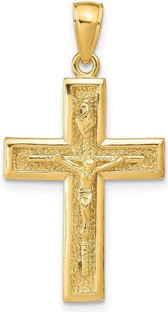 Diamond2Deal 14k Yellow Gold Polished Crucifix Pendant