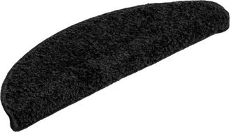 vidaXL Stair Mats 10 pcs 56x17x3 cm Black Half Round vidaXL