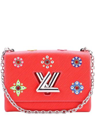 Louis Vuitton Twist Handbag Limited Edition Flower Embellished Epi Leather Mm (Authentic Pre-Loved)
