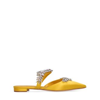 Manolo Blahnik Mules, female, Yellow, Size: 7 1/2 US Elegant Mule Slingbacks