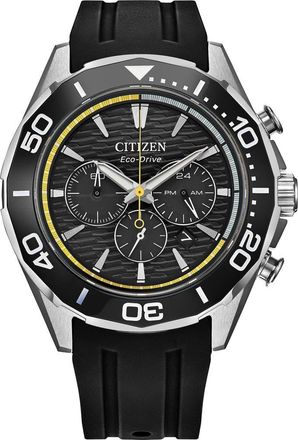 Citizen Endeavor Eco-Drive Chronograph Synthetic Strap Watch, 43mm in Black at Nordstrom