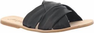 Free People Womens Leather Crisscross Rio Vista Slides In Black