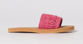Chlo&eacute; Slippers Chlo&eacute; in rafia con logo ricamato