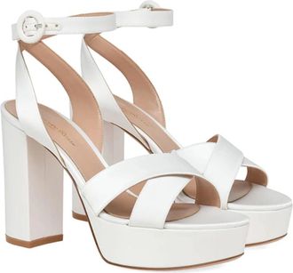 Gianvito Rossi Sabrina Sandaal - Dames - Sandalen met hakken - Wit - 38 EU - Satijn - Schoenen
