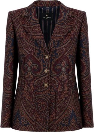 Etro Paisley Jacquard Jas - Dames - Blazers - Veelkleurig - S - Katoen - Jassen