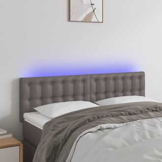 vidaXL Cabecero Con Led Cuero Sint&eacute;tico Negro 144x5x78/88 Cm Vidaxl