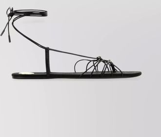 Saint Laurent leather strappy flat sole sandals