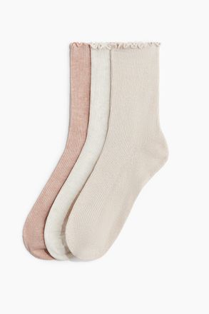 H&M 3er-Pack Socken mit Overlockdetail - Orange