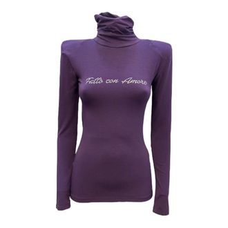 Giulia N Couture Paarse Coltrui Trui - Dames - Coltruien - Paars - 2XS - Truien & Vesten