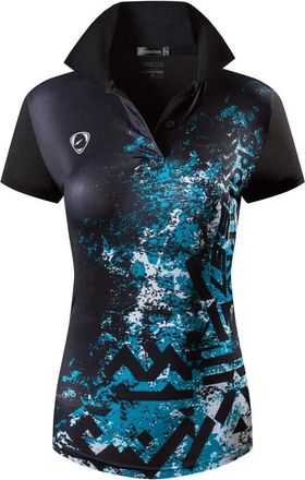 Jeansian Womens Sports Breathable Short Sleeve Polo T-Shirts Tee SWT284 Black S