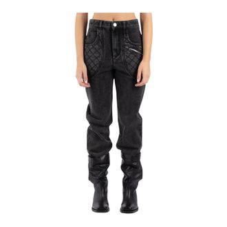 Isabel Marant Jeans, Dames, Grijs, S, Katoen, Donkergrijze Katoenen Broek