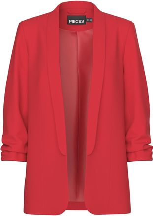 Pieces Pieces Womens Pcbosella 3/4 Blazer Noos Blazer, Red (High Risk Red), S