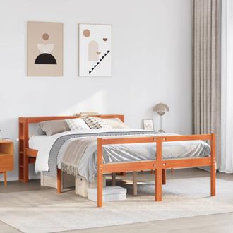 Berkfield Home Bed Frame with Headboard without Mattress Wax Brown 150x200 cm King Size