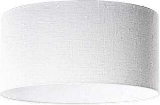 QAZQA Pantalla lámpara lino blanca ovalada 50/33/25