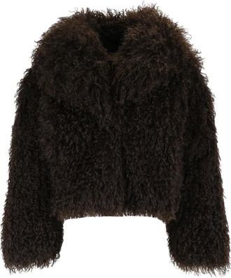 Michael Kors Abrigo Corto de Borrego Sint&eacute;tico - Jackets - Mujer - Marr&oacute;n - XS