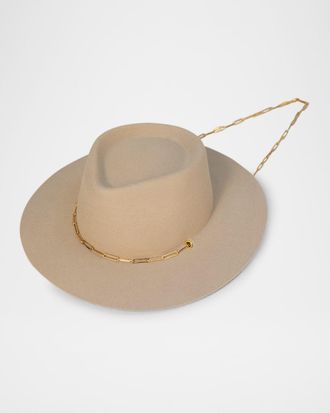 Van Palma Ulysse Merino Wool Fedora With Chain