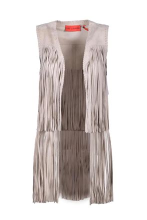 Wild Cashmere Leather Vest - Beige