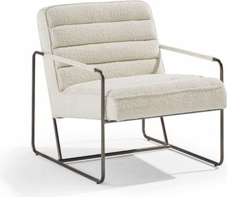 Oviala Sillón de Alfombra de rizo marfil