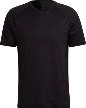adidas Mens adidas Solid Color Round Neck Pullover Sports Short Sleeve Black T-Shirt HC4433