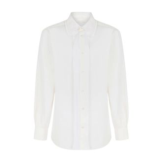 Maison Margiela Overhemden, Heren, Wit, M, Katoen, Katoenen Shirt