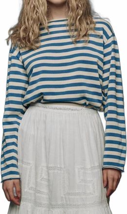 The Great. The Sailor Stripes Sweater In Sea Blue