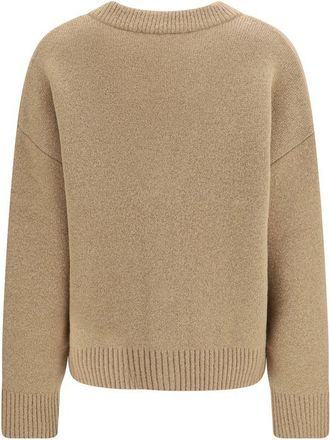 Ami Womens Beige Alpaca Vicugna Pacos Cardigan Clothing
