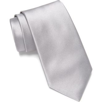 Canali Solid Silk Tie in White at Nordstrom Rack