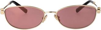 Tiffany & Co. Ovale Zonnebril - unisex - Zonnebrillen - Geel - 56 MM - Accessoires