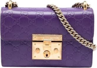 Gucci Pre-owned Leather gucci-bags - Dames - Vintage Schoudertas - Paars - ONE Size - Vintage
