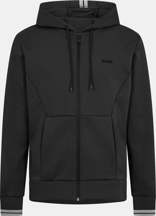 HUGO BOSS Mens Zip Hoodie, Advanced Stretch in.Dark Blue - Size X-Large