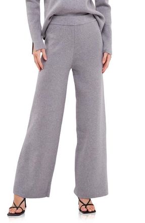 English Factory Wide Leg Knit Pants in Grey at Nordstrom, Size X-Small