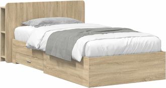 vidaXL Estructura De Cama Con Almacenamiento Roble Sonoma 100 X 200 Cm Vidaxl