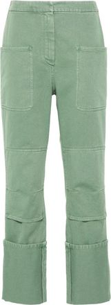 Max Mara slim-fit cotton trousers - women - Cotton - 38 - Green