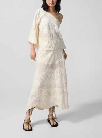 Isabel Marant Womens Sanaya floral guipure maxi skirt