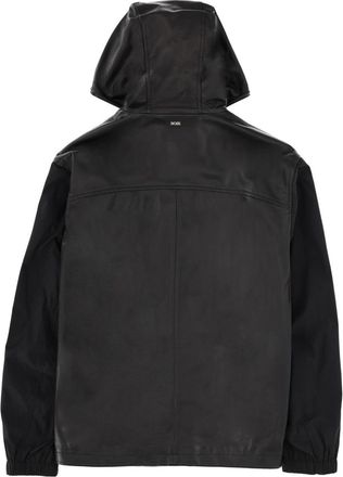 HUGO BOSS Leather Blend Jacket - Black
