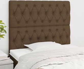 vidaXL Cabecero De Cama Marr&oacute;n Oscuro 100x7x118/128 Cm De Tela Vidaxl