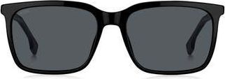 BOSS 57mm Rectangular Sunglasses in Black/Grey at Nordstrom Rack