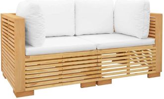 vidaXL Vidaxl - Sof&aacute; Esquina Jard&iacute;n Con Cojines 2 Piezas Madera Maciza Teca