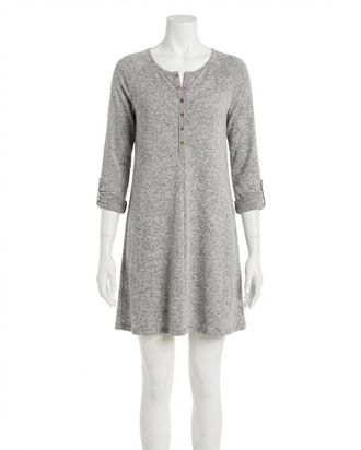 Z Supply Marled Henley Dress In Heather Grey